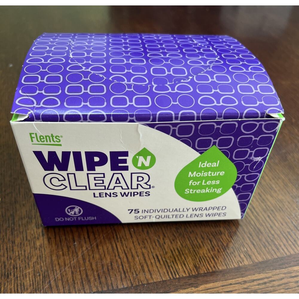 Flents WIPE'N Lens Wipes, Clear Open Box Individually Wrapped